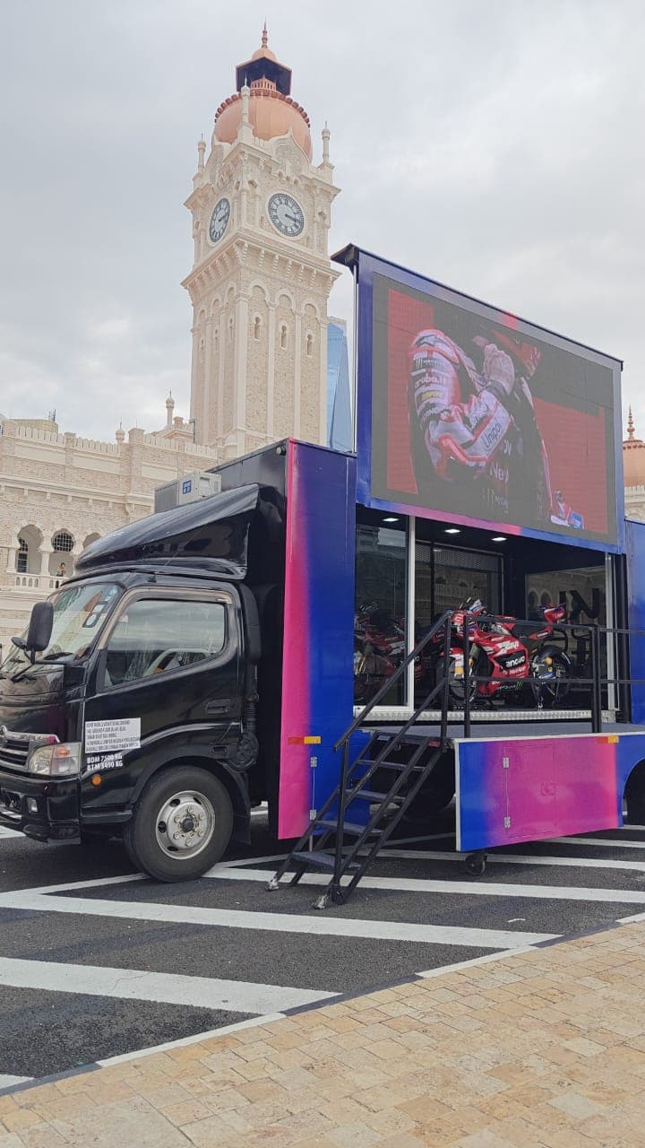LED truck displaying a festive seasonal campaign