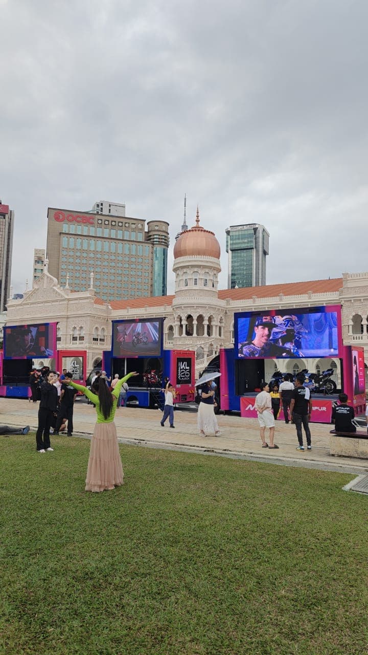 LED truck at a community event with a crowd gathered